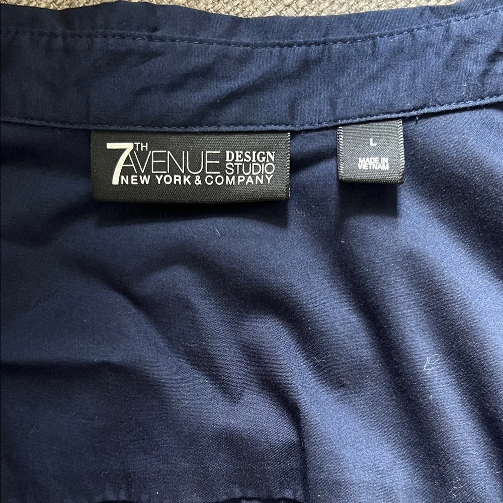 Navy Blue Women's Button-Up Shirt - Picture 5 of 5